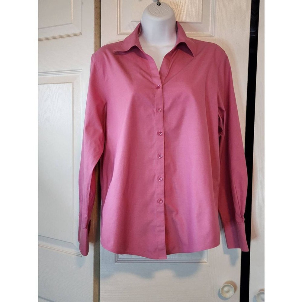 Talbots Rose Pink Button-Front Blouse